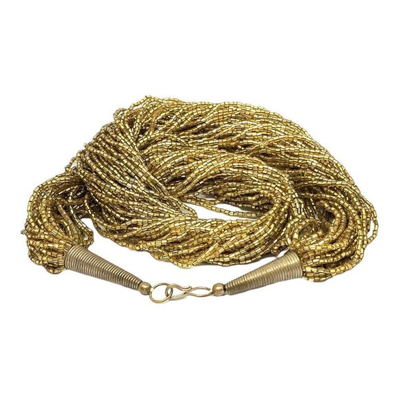Vintage Twisted Gold Bead Multi-strand Necklace 20" - Picture 6 of 7
